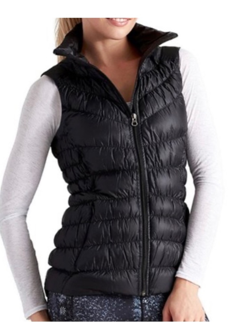 Athleta Goose Down Filled Black Puffer Vest